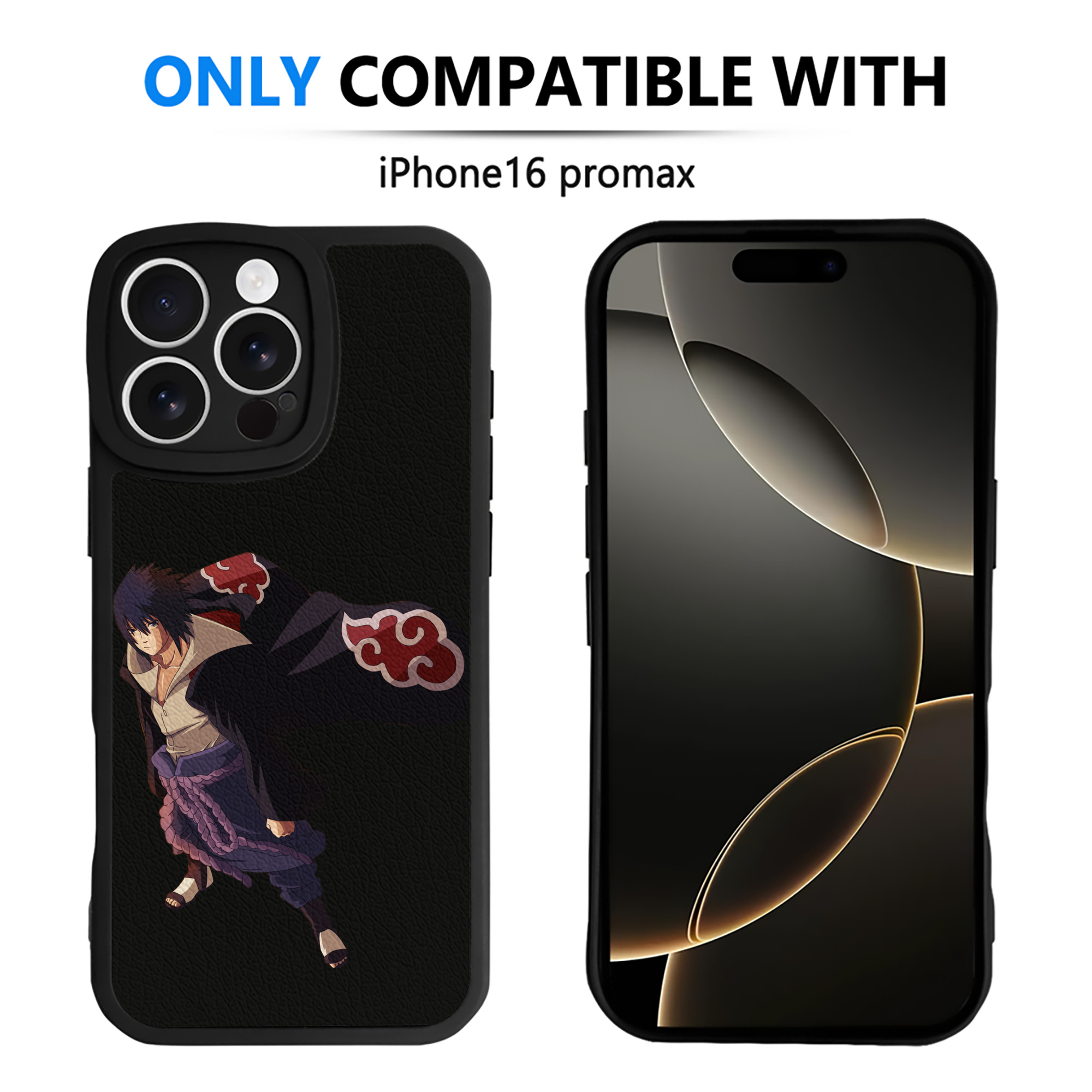 （画像用） NARUTO -ナルト- うちは サスケ Uchiha Sasuke 【iPhone 16シリーズ対応】シリコンスマホケース（レザー調） 材質：シリコン